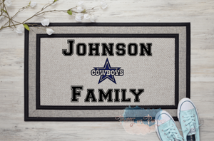 Personalized Cowboys Door Mat